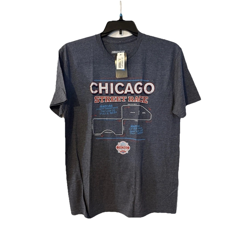 NASCAR Chicago Street Race 2024 T-Shirt Large Track Map Graphic NWT